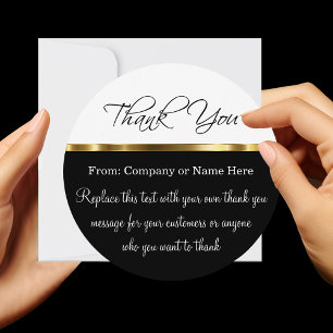 Classy Round Thank You Cards With Envelopes