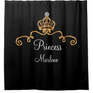 Classy Royal Princess Monogram Style Shower Curtain