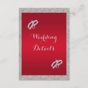 Classy Ruby Red & Sparkly Bauble Christmas Wedding Enclosure Card
