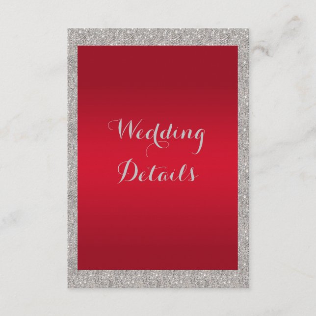 Classy Ruby Red & Sparkly Bauble Christmas Wedding Enclosure Card (Front)