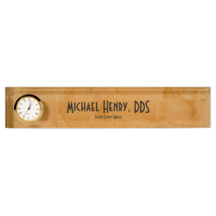 Classy Rustic Orange Dentist Desk Nameplate