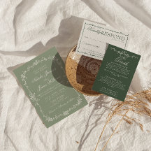 Classy Sage Green Floral Boho Botanical Wedding