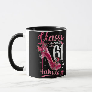 Classy Sassy 61 And Faburlous 61st Birthday Floral Mug