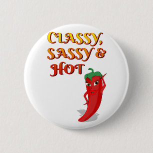 Classy Sassy And Hot Pepper Diva 6 Cm Round Badge