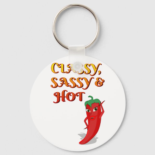 Classy Sassy And Hot Pepper Diva Key Ring (Front)