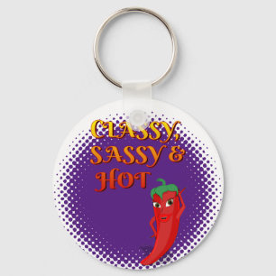 Classy Sassy And Hot Pepper Diva Purple Key Ring