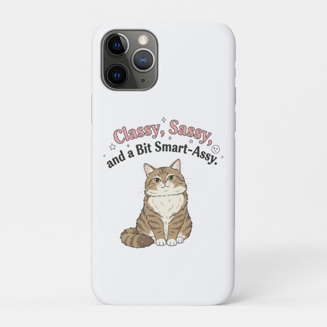 Classy, Sassy & Smart-Assy Cat Design Case-Mate iPhone Case (Back)