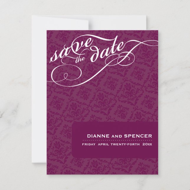 CLASSY SAVE THE DATE :: fancy text 6A (Front)