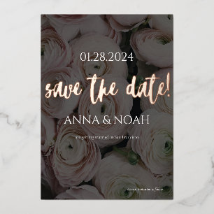 Classy Save The Date Rose Gold Floral 