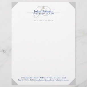 Classy Scales of Justice   Blue Letterhead Design