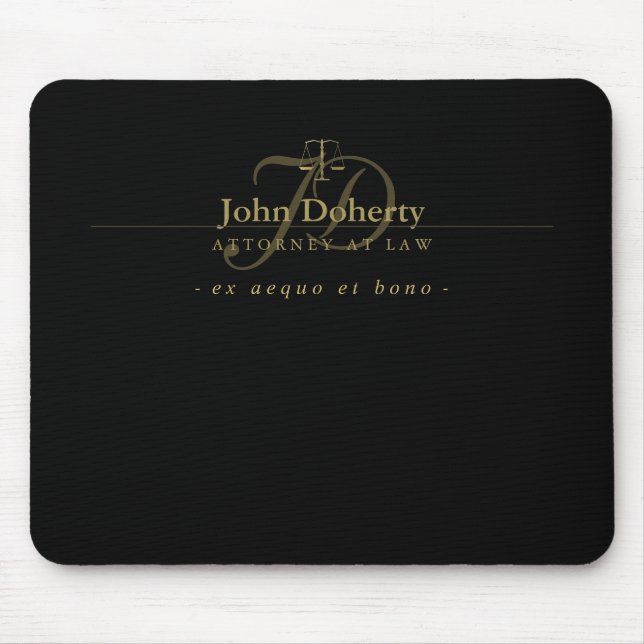 Classy Scales of Justice | Gold Mouse Mat (Front)