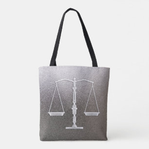 Classy Scales of Justice   Graphic Metallic Tote Bag