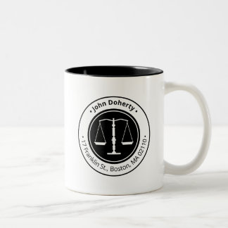 Classy Scales of Justice | Law Firm Two-Tone Coffee Mug