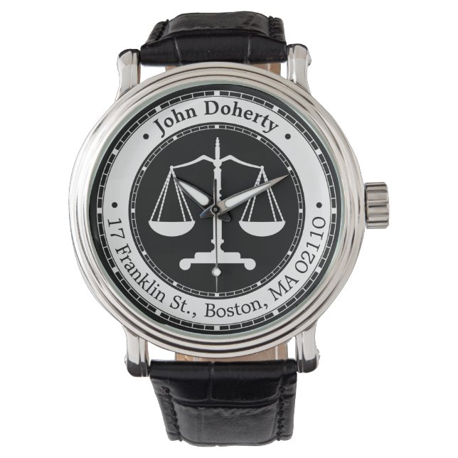 Classy Scales of Justice | Lawyer info Watch (Front)