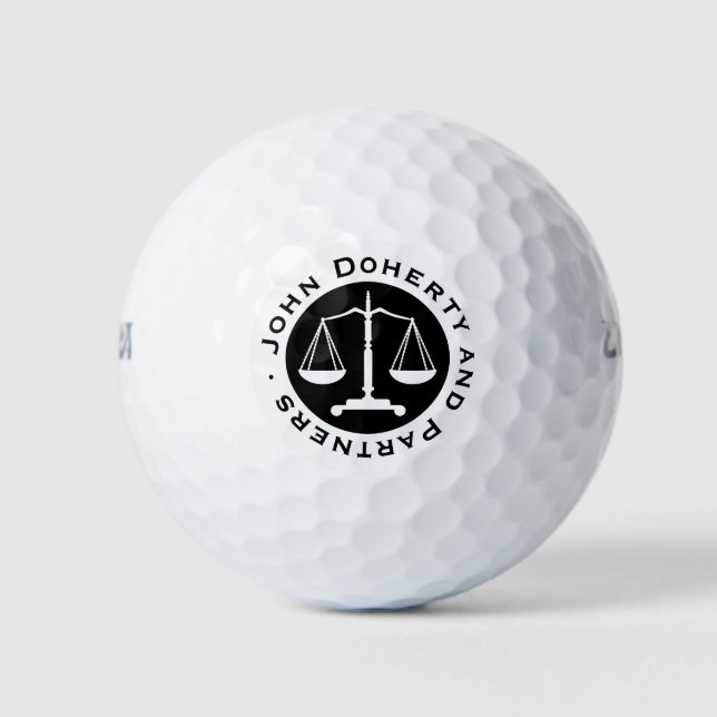 Classy Scales of Justice | Professional Lawyer Golf Balls (Front)