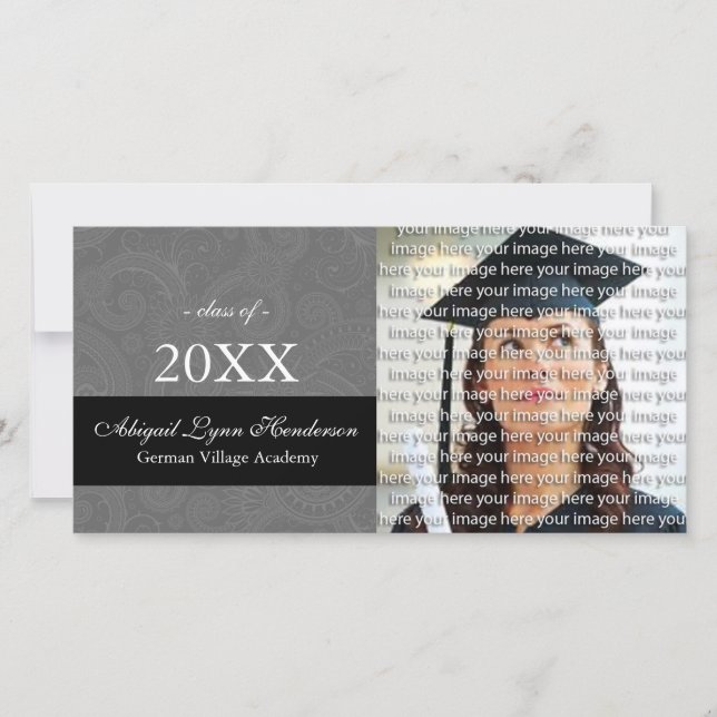 Classy School Graduation Photo Announcement Cards (Front)