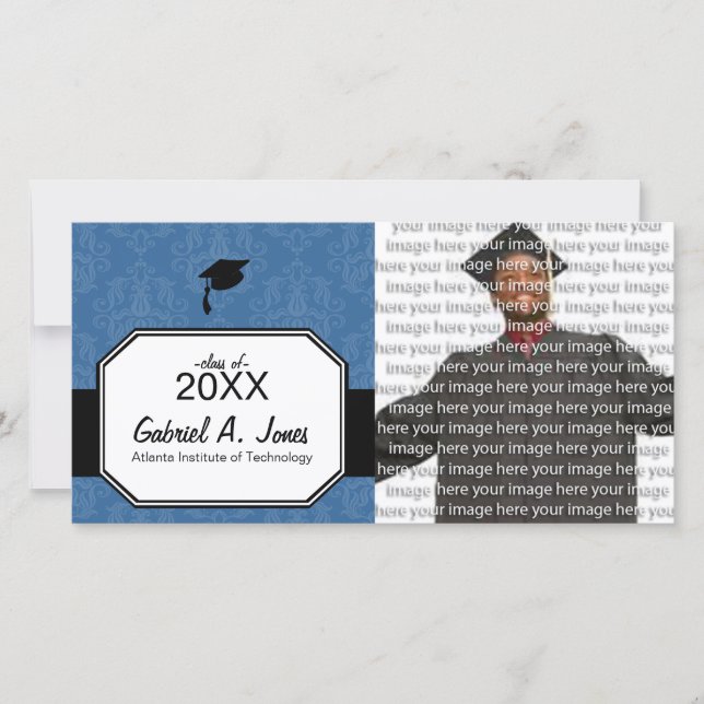 Classy School Graduation Photo Announcement Cards (Front)