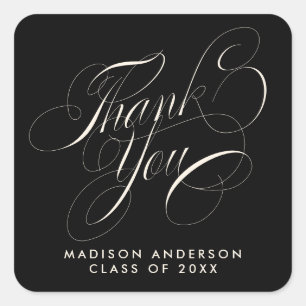 Classy Script Grad Party Thank You Envelope Seal