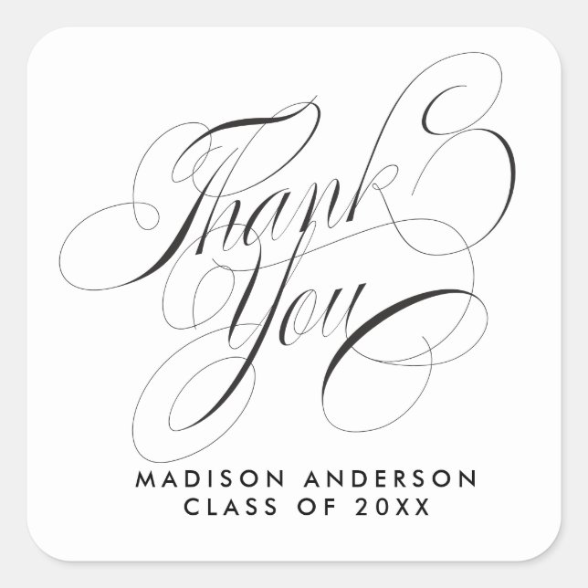 Classy Script Grad Party Thank You Envelope Seal (Front)