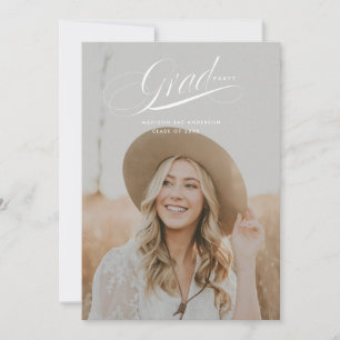 Classy Script Graduation Announcement Card
