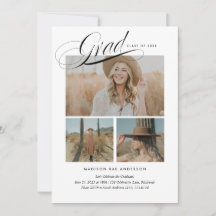 Classy Script Graduation Announcement Card