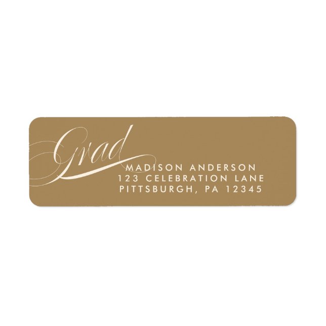 Classy Script Graduation Return Address Sticker (Front)