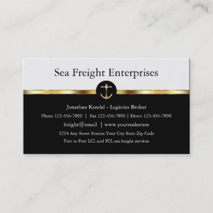 Classy Sea Freight Business Card