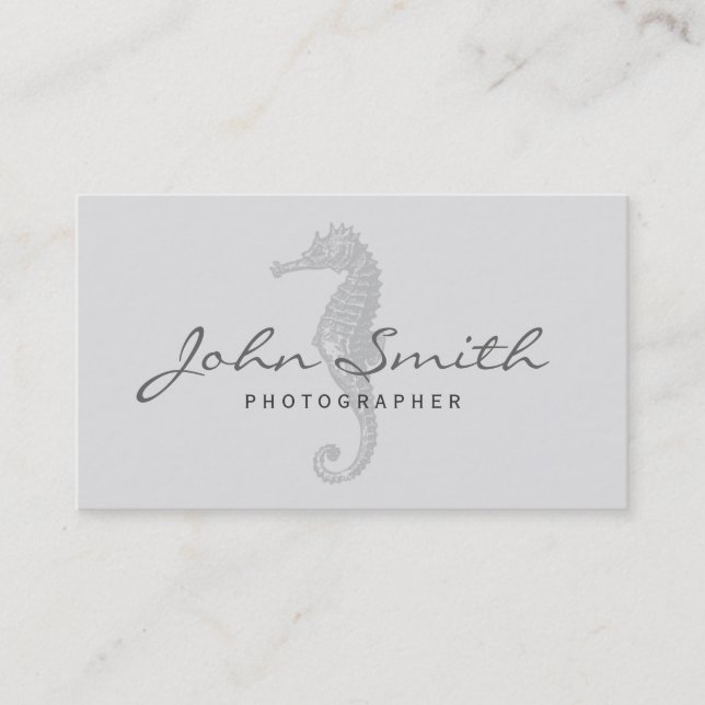 Classy Seahorse Photographer Business Card (Front)