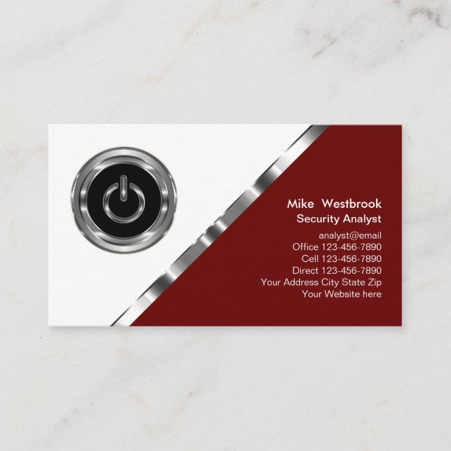 Classy Security Services Modern Business Card (Front)