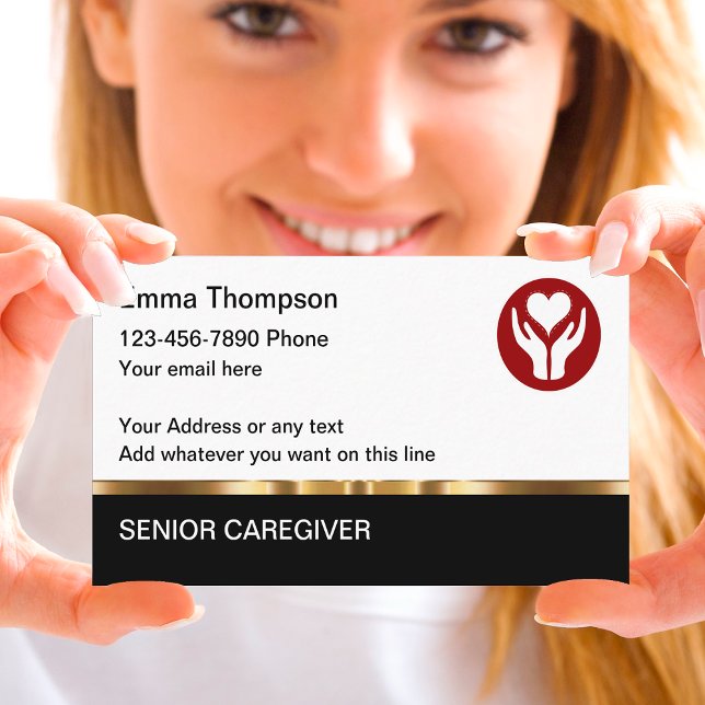 Classy Senior Caregiver Business Cards (Creator Uploaded)