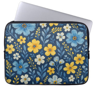 Classy Shabby Chic French Floral Art Pattern Duvet Laptop Sleeve