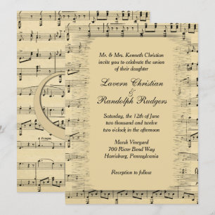 Classy Sheet Music Wedding Invitation