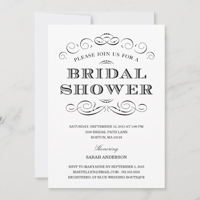 CLASSY SHOWER | BRIDAL SHOWER INVITATION (Front)
