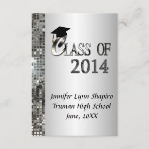 Classy Silver 2014 Graduation Invitations