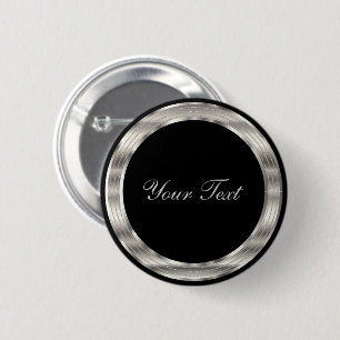 Classy Silver and Black Template 6 Cm Round Badge