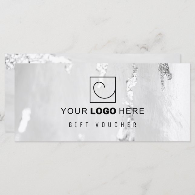 Classy Silver Foil Gift Voucher/Certificate (Front/Back)