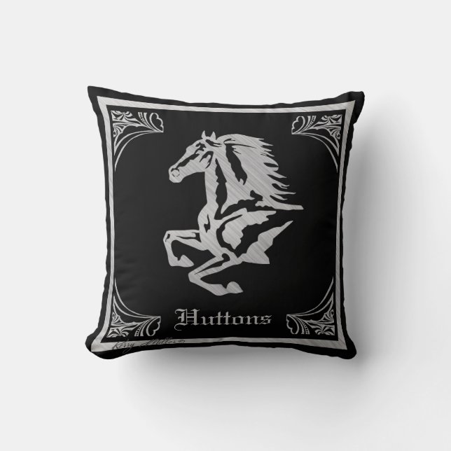 Classy Silver Horse Cushion (Front)