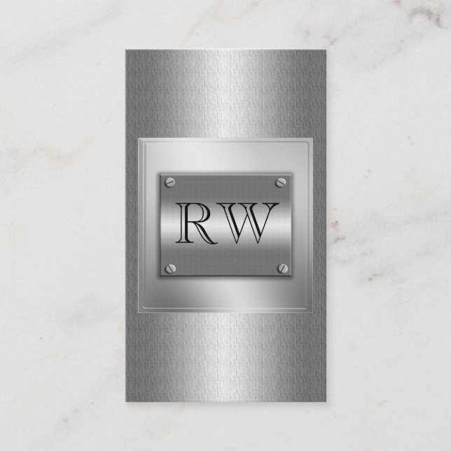 Classy Silver Metal Indestructible Business Cards (Front)