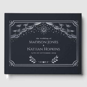 Classy Silver Tarot Card Wedding Guest Book