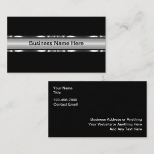 Classy Silver Tone Construction Business Cards