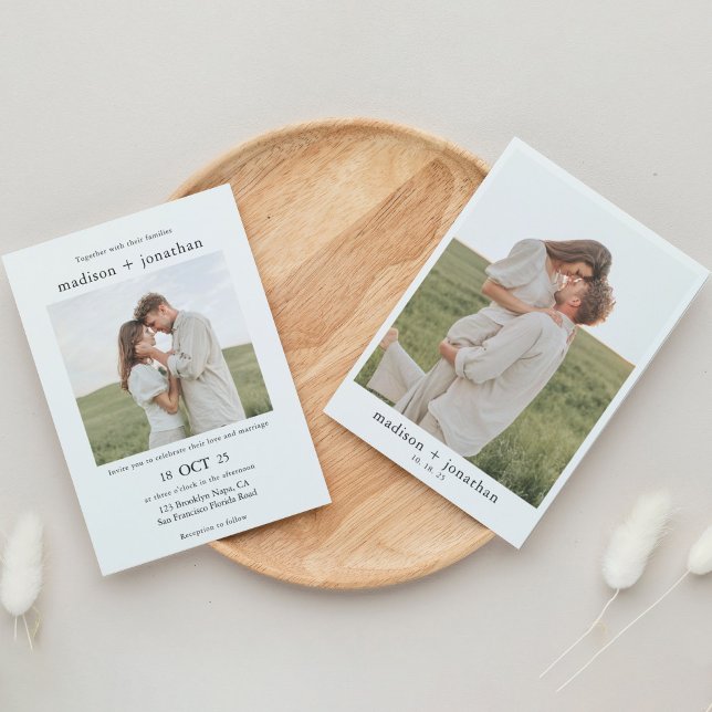 Classy Simple 2 Photo Wedding Invitation (Creator Uploaded)