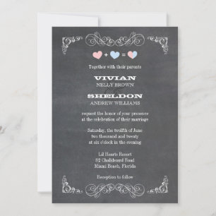 Classy Simple Chalkboard Wedding Invitation
