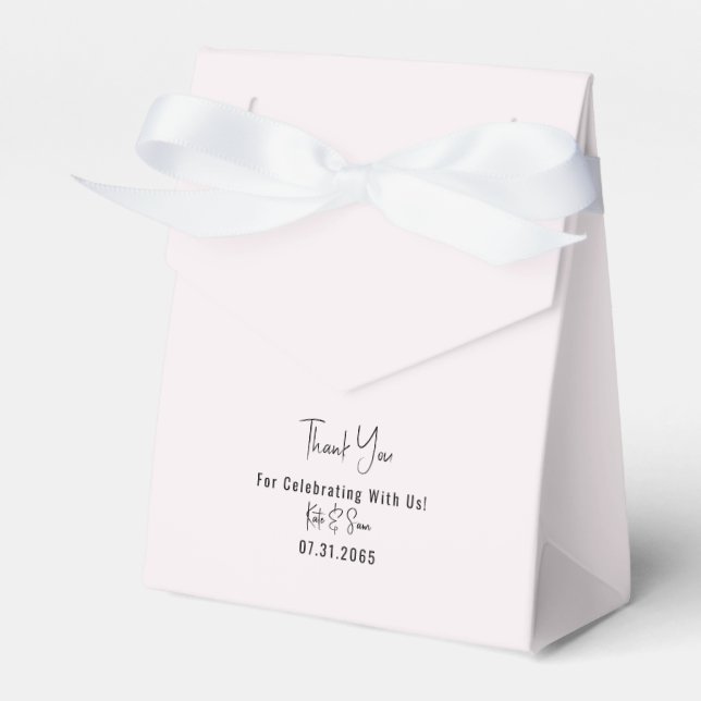 Classy Simple Champagne PInk Wedding Favour Box (Front Side)