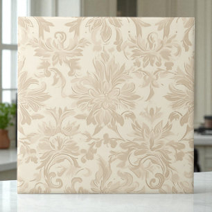 Classy Simple Floral Damask Soft Beige Tile