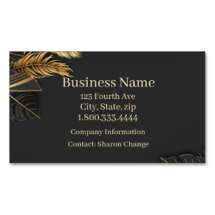 Classy Simple Formal Exotic Leaves Feathers Magnetic Business Card