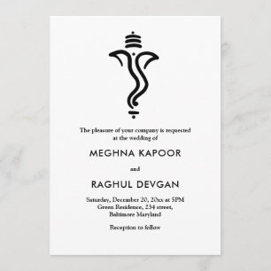 Classy Simple Ganesha/Indian God Wedding Invitation