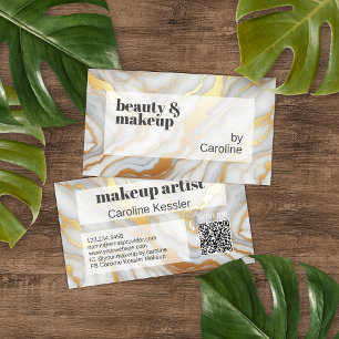 Classy Simple Grey White Gold Marble Art Pattern Business Card