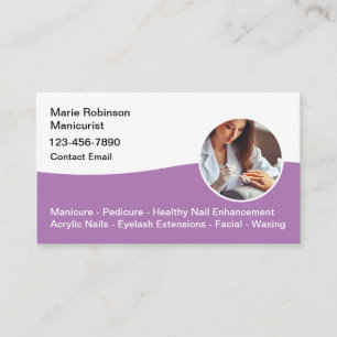 Classy Simple Manicure Nail Beauty Business Cards