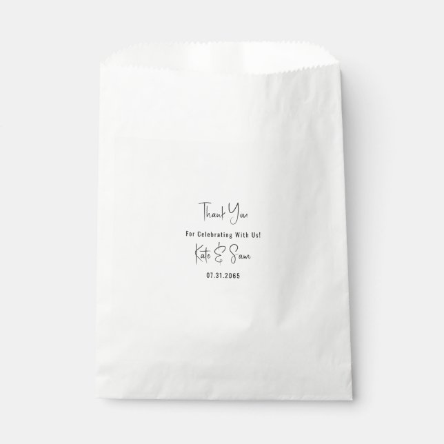 Classy Simple White Wedding Favour Bags (Front)