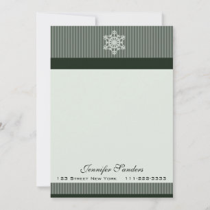 Classy Snowflake Custom Note Cards Green